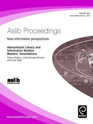 cover image of Aslib Proceedings: New Information Perspectives, Volume 64, Issue 3